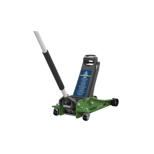 Sealey 3000LEHV Trolley Jack 3 Tonne Low Profile Rocket Lift Hi-Vis Green