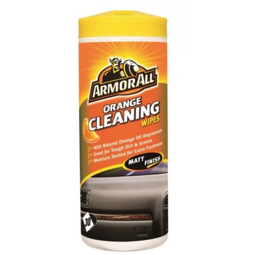 Armor All 45030EN DashboardÂ Cleaning Wipes - Orange - Tub Of 30