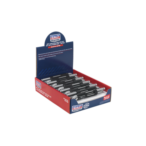 Sealey AK7185 Ball-End Hex Key Set with Power Bar 8pc Long Display Box of 10