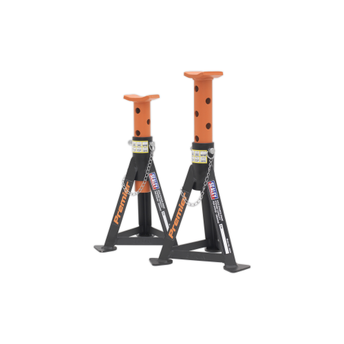 Sealey AS3O Axle Stands (Pair) 3 Tonne Capacity per Stand - Orange