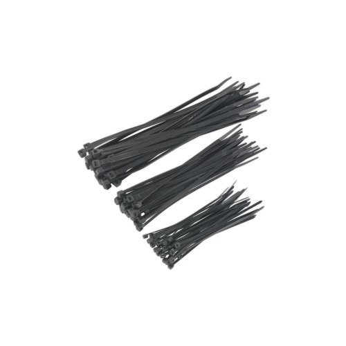 Sealey CT75B Cable Tie Assortment Black Pack of 75