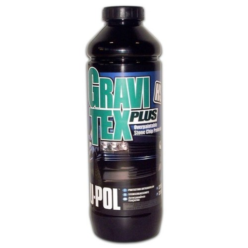 U-POL GRA/NB1 Gravitex Stonechip Protector Sprayable Paint - Black - 1 Litre