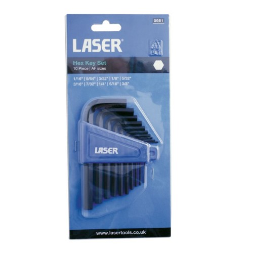 Laser Tools 951 Imperial Hex Key Set 10pc 0