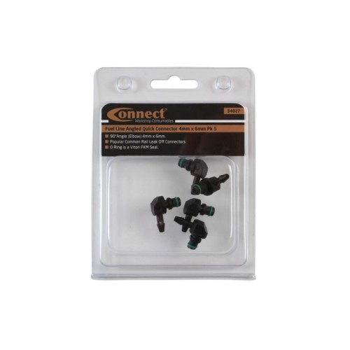Laser Tools 34027 Fuel Line Angled Quick Connector 4mm x 6mm 5pc