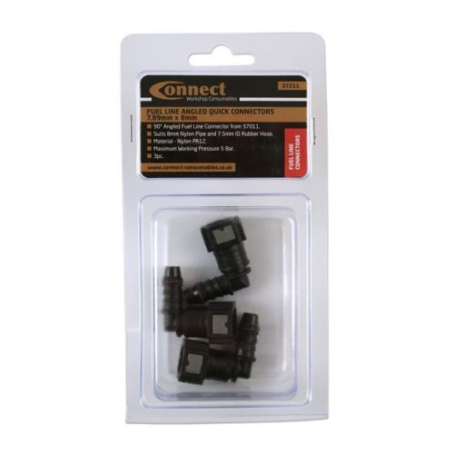 Laser Tools 37211 Fuel Line Angled Quick Connectors 7.89mm x 8mm 3pc