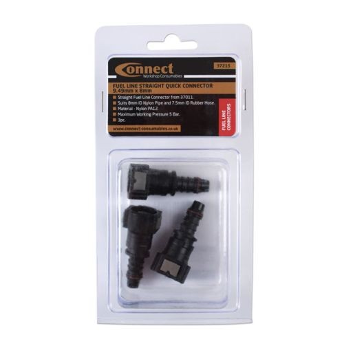 Laser Tools 37215 Fuel Line Straight Quick Connector 9.49mm x 8mm 3pc