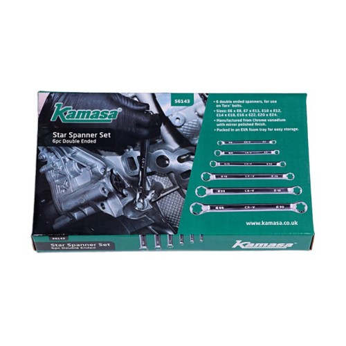 Laser Tools 56143 Double Ended Star Spanner Set - 6pc