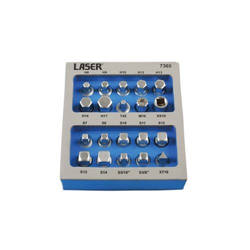 Laser Tools 7365 Sump Plug Key Set 3/8"D 20pc