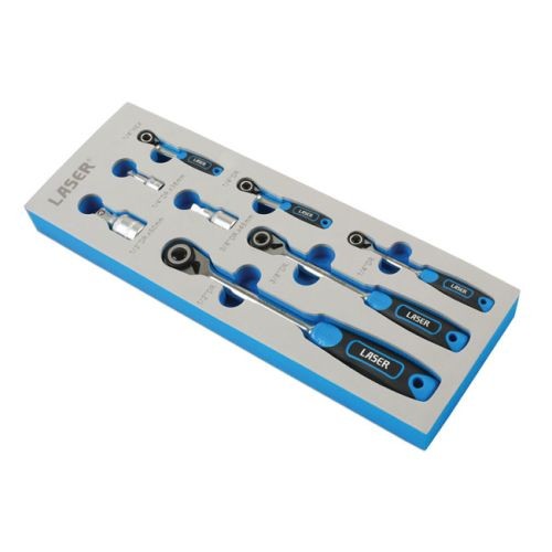 Laser Tools 7548 Micro Head Ratchet Set 1/4"D, 3/8"D, 1/2"D 8pc