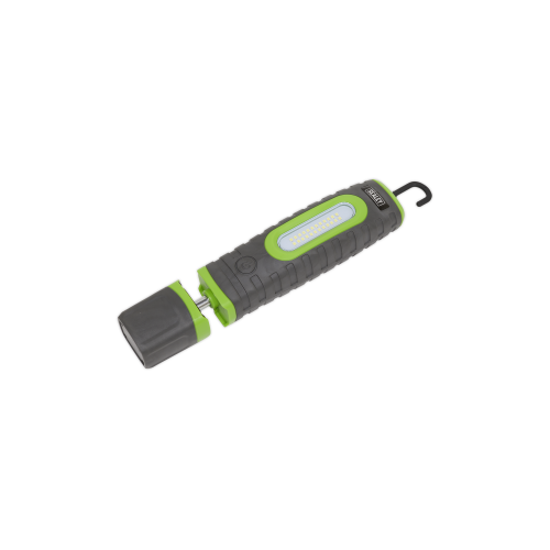 Sealey LED3606G Rechargeable 360Â° Inspection Lamp 24 SMD & 3W SMD LED Green 2 x Lithium-ion