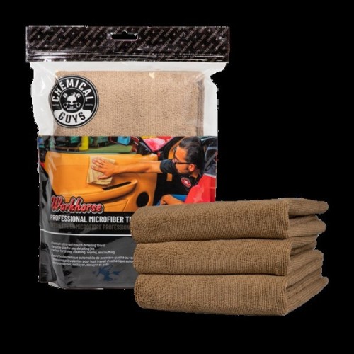 Chemical Guys MIC34403  Workhorse Microfiber Tan (3 Pack)