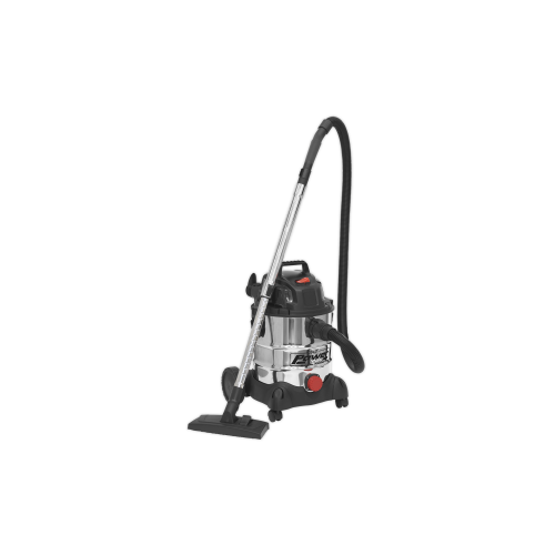 Sealey PC200SD Vacuum Cleaner Industrial Wet & Dry 20L 1250W/230V Stainless Drum