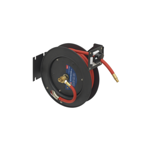 Sealey SA84 Retractable Air Hose Steel Reel 8m Ã˜10mm ID Rubber Hose