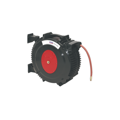 Sealey SA8812 Retractable Air Hose Reel 15m Ã˜13mm ID Rubber Hose