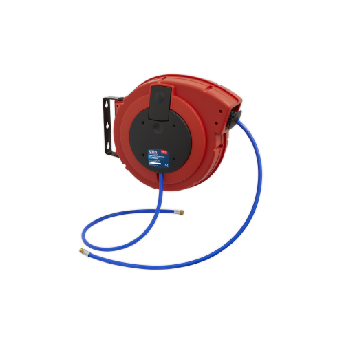 Sealey SA894 Retractable Air Hose Reel HD Mechanism 15m Ã˜8mm ID - PU Hose