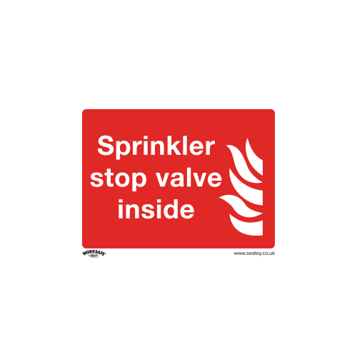 Sealey SS23V10 Safe Conditions Safety Sign - Sprinkler Stop Valve - Self-Adhesive Vinyl - Pack of 10