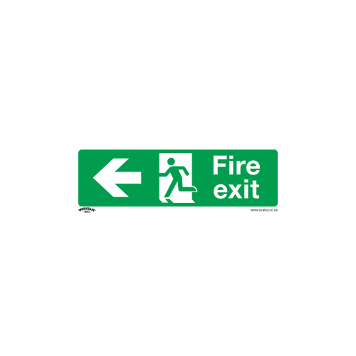 Sealey SS25P10 Safe Conditions Safety Sign - Fire Exit (Left) - Rigid Plastic - Pack of 10